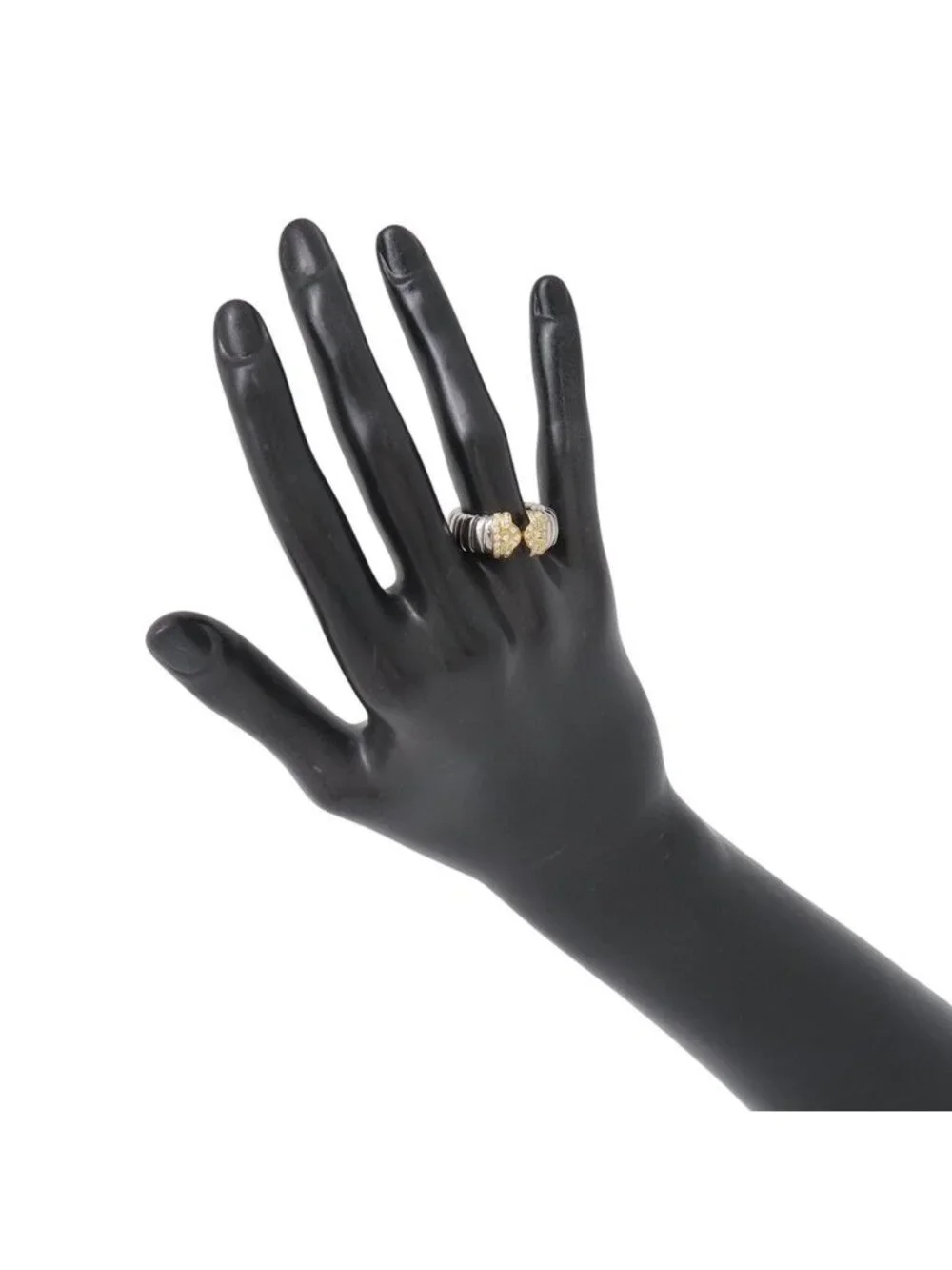 Bvlgari Ring Palentesi Tobogas Diamond 18k Yellow Gold SS Stainless Steel